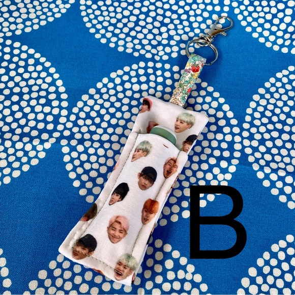 NEW Handmade BTS Lip Balm / Lipstick Holder with Keychain Clasp - Picture 1 of 6